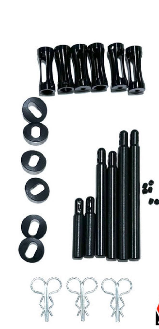 Metric Clipped Body Post Kit(6) blk