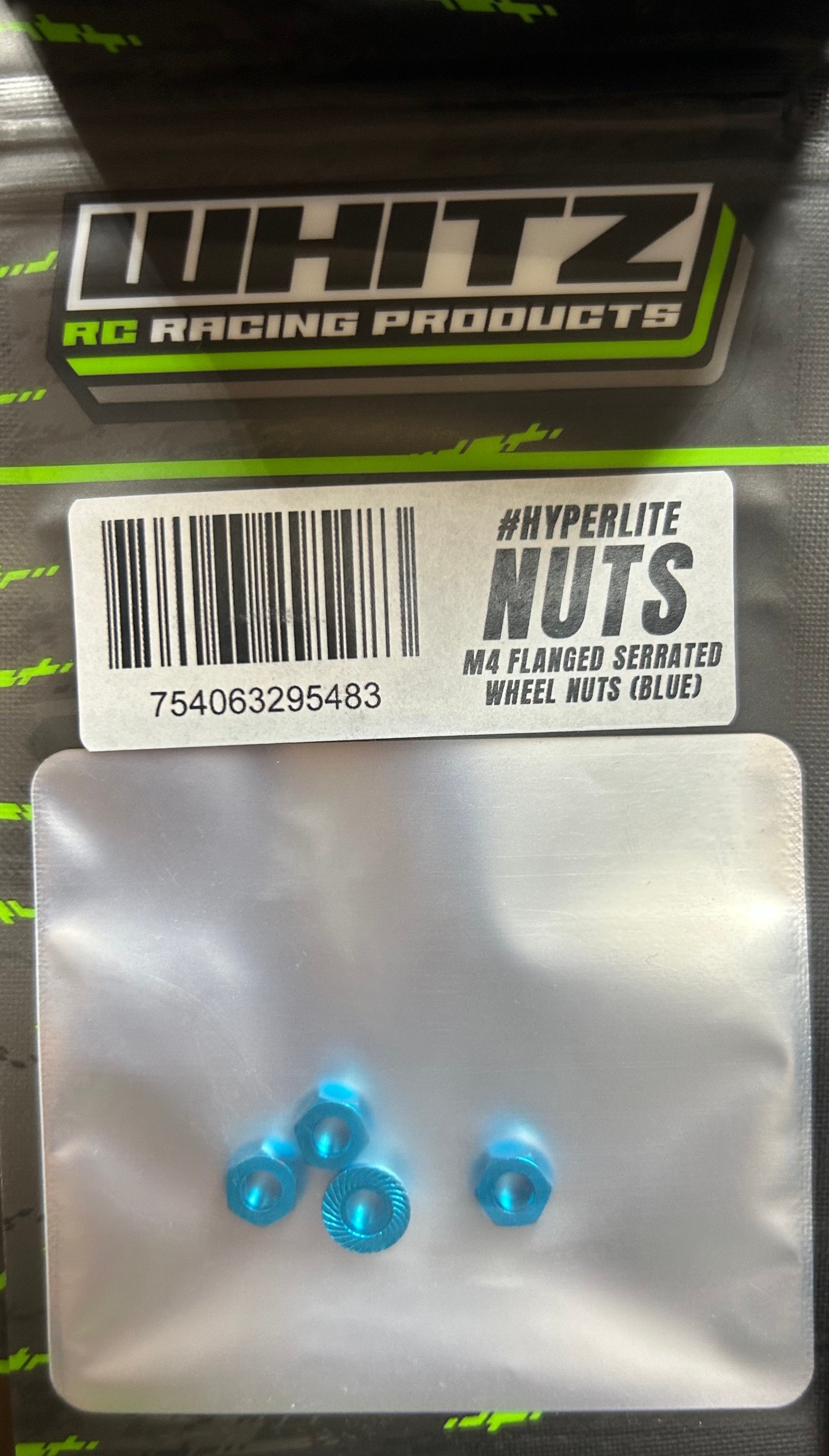 M4 Flanged Serrated Wheel Nuts Blue