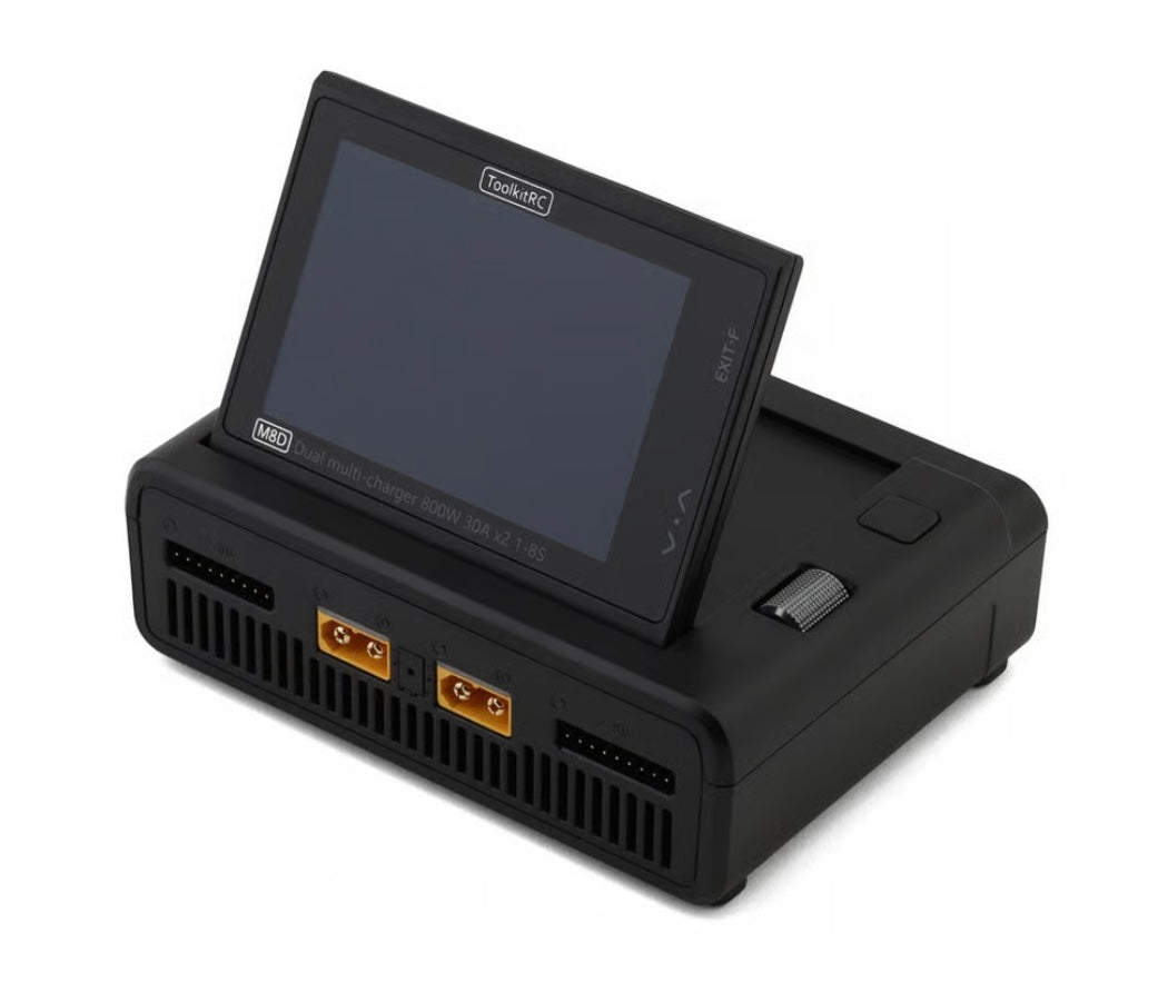 ToolkitRC M8D Touchscreen Dual Battery DC Charger/Discharger (1600W/50A/8S)